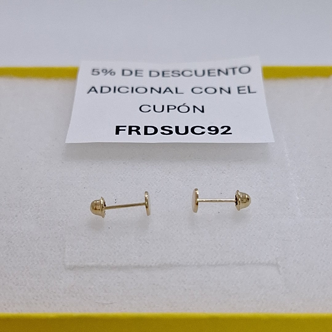 BROQUELES BROQUEL FIG TAPON REDONDO 14K 0.1408 GR (NUEVO)