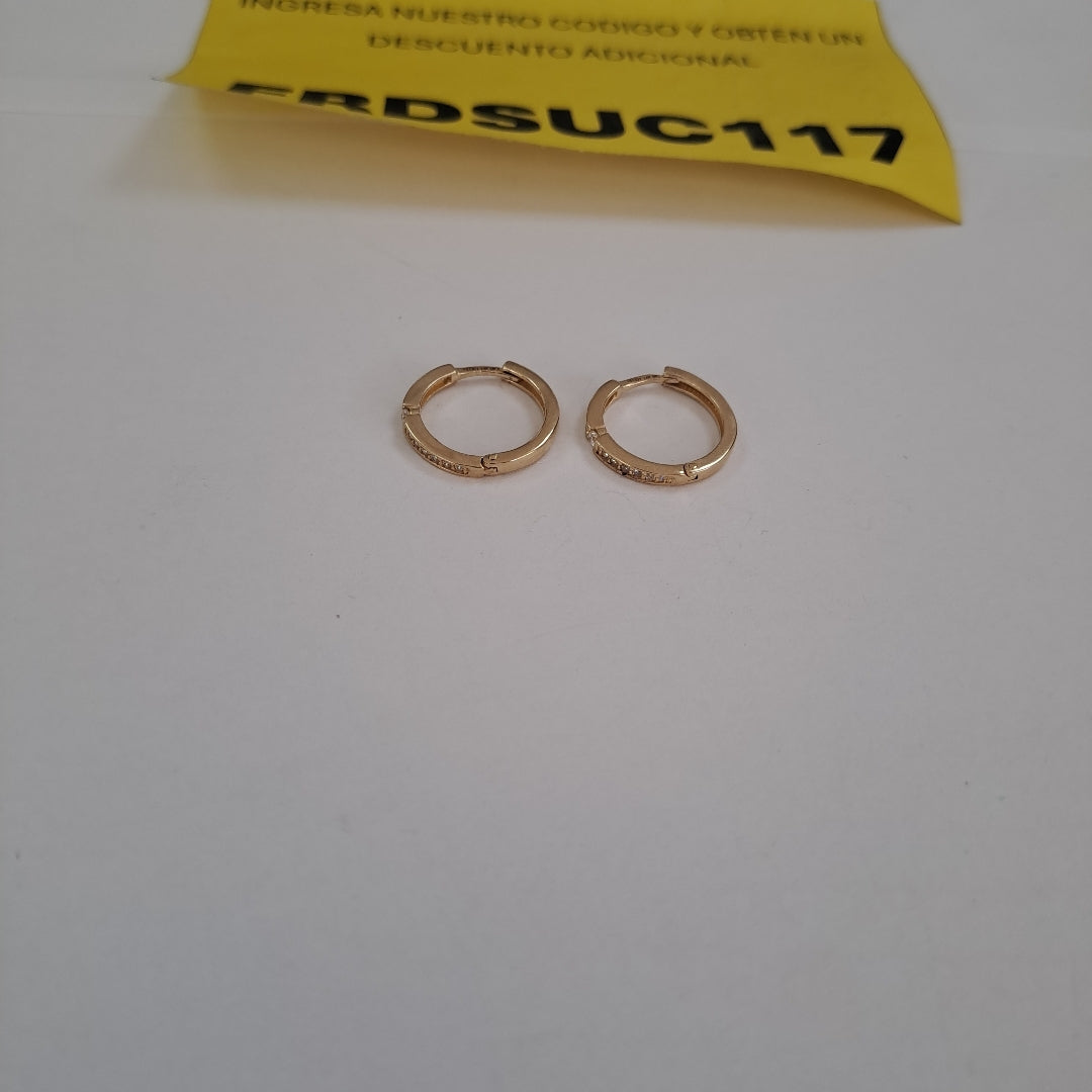 ARETES ARRACADAS C CIRCONIAS 14K 2.3 GR (NUEVO)