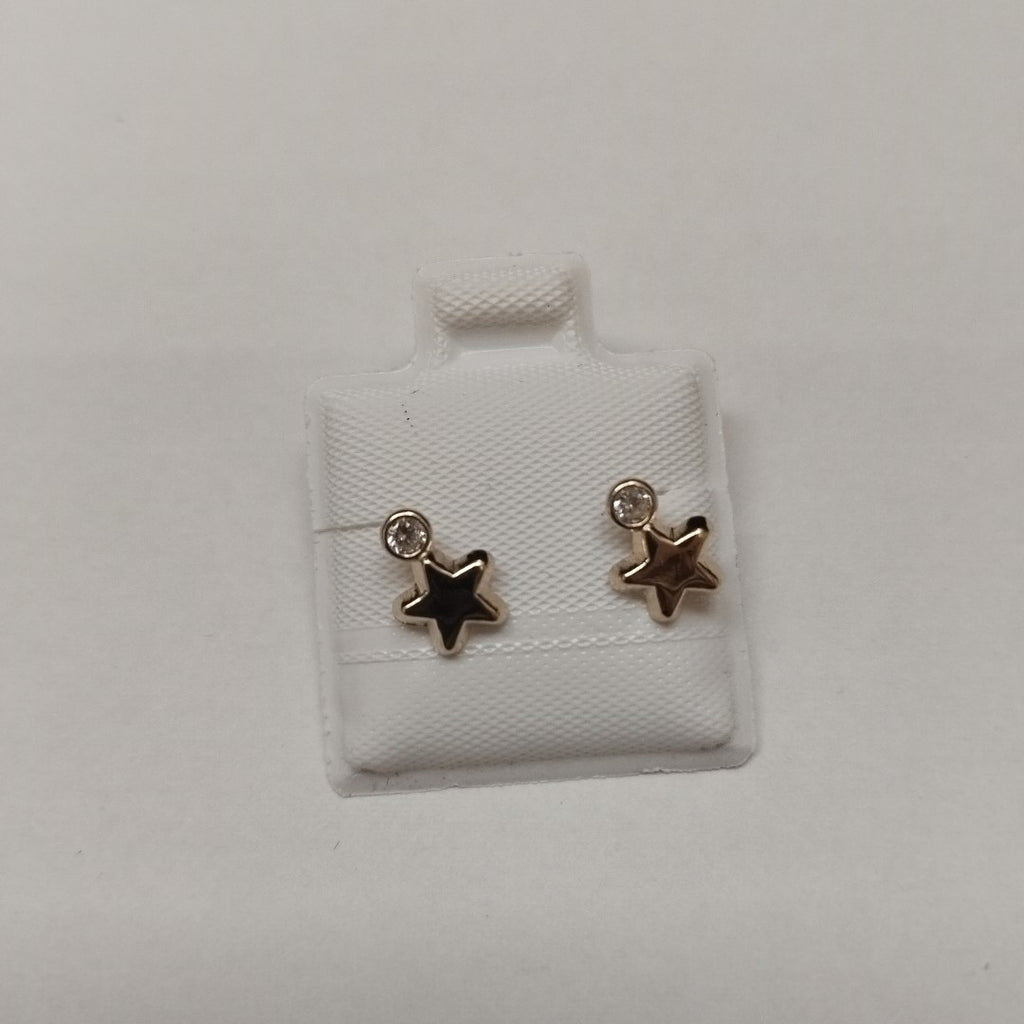 BROQUELES BROQUEL FIG ESTRELLA C CIRCONIA 14K 0.2603 GR (NUEVO)