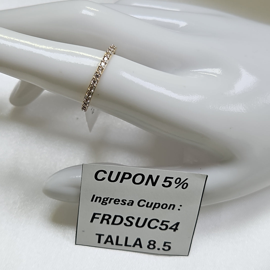 ANILLO ANILLITO CHURUMBELA C CIRCONIAS 14K 8.5 TALLA 2.1 GR (NUEVO)