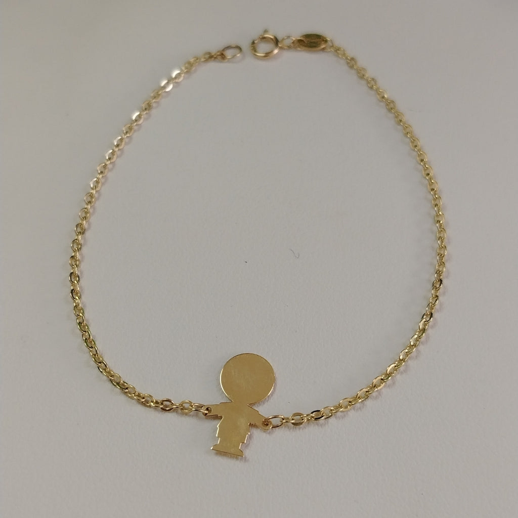 PULSERA TEJIDO ESPECIAL FIG NIÑO 14K 18 CM 1.4 GR (NUEVO)