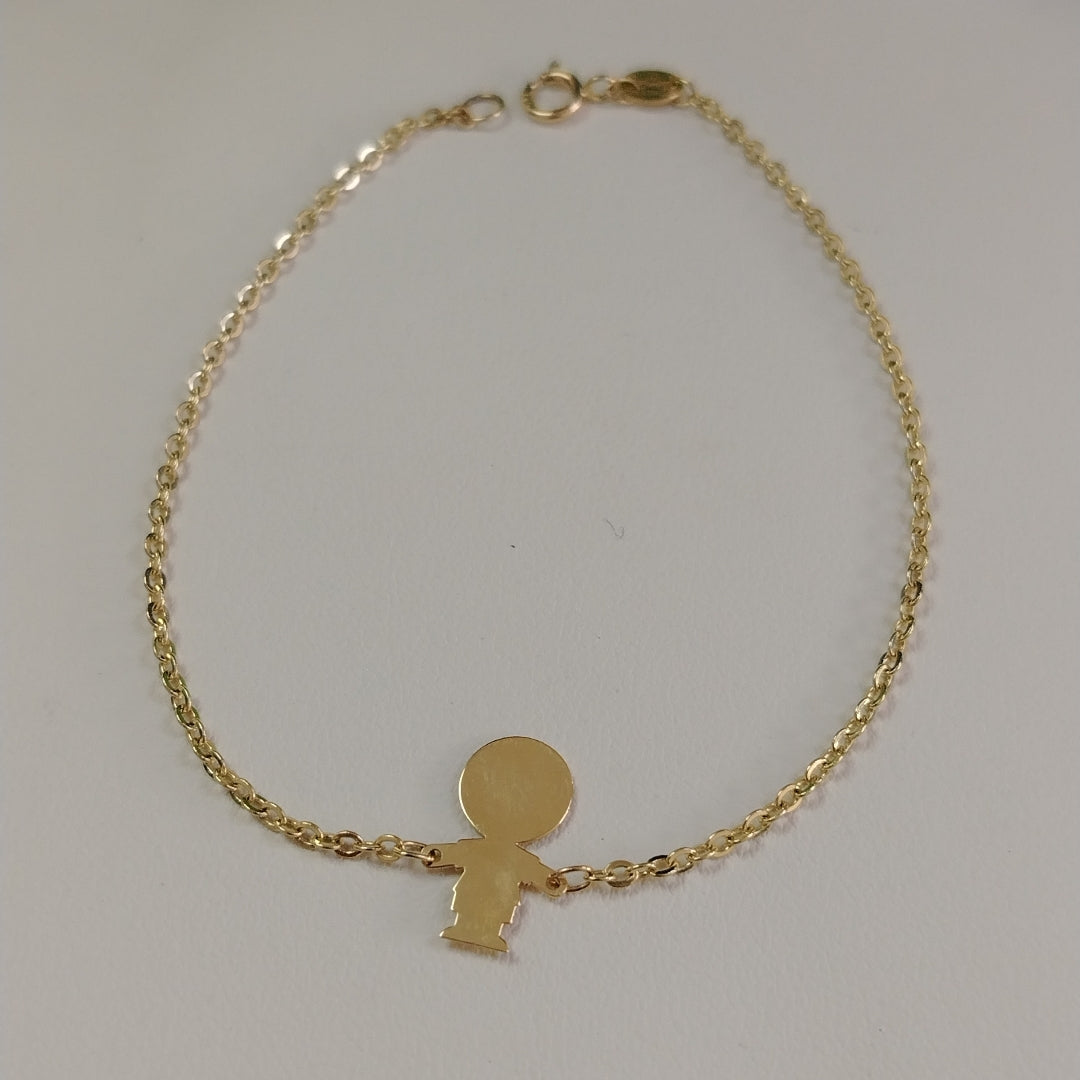 PULSERA TEJIDO ESPECIAL FIG NIÑO 14K 18 CM 1.4 GR (NUEVO)