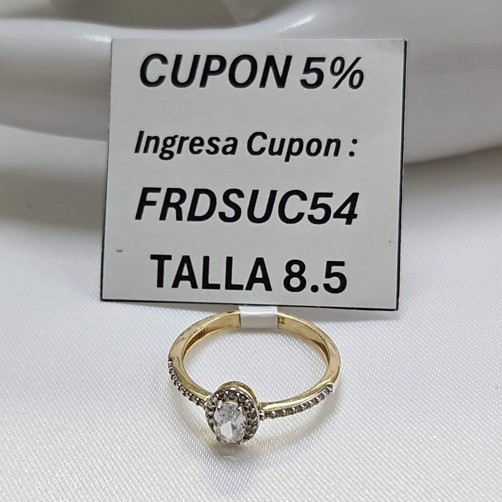 ANILLO ANILLITO C CIRCONIAS 14K 8.5 TALLA 2.2 GR (NUEVO)