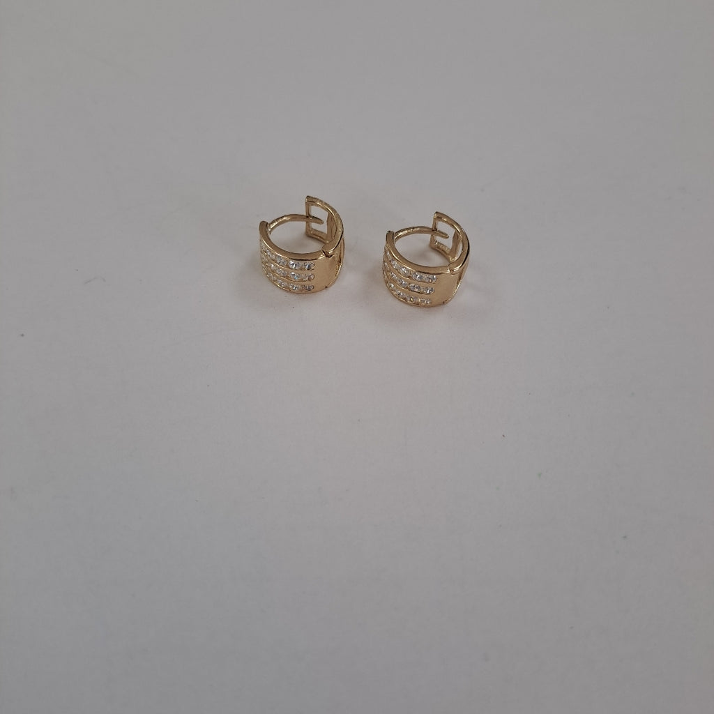 ARETES HUGGIES C CIRCONIA 14K 2.2 GR (NUEVO)