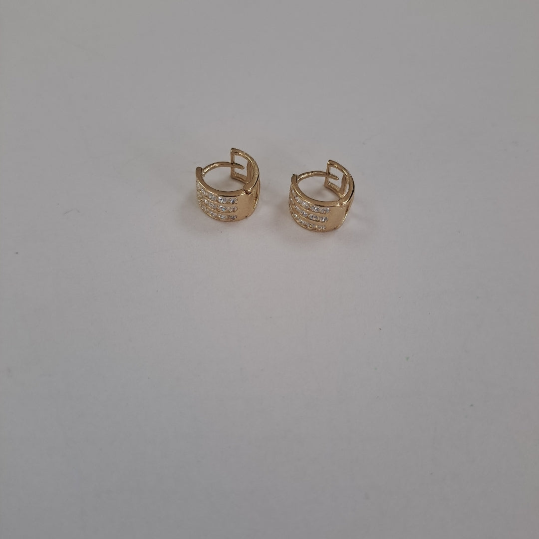 ARETES HUGGIES C CIRCONIA 14K 2.2 GR (NUEVO)