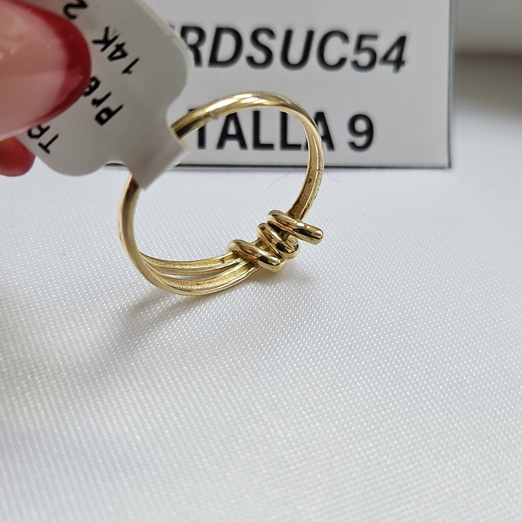 ANILLO ANILLITO C NUDO 14K 9 TALLA 2.1 GR (NUEVO)