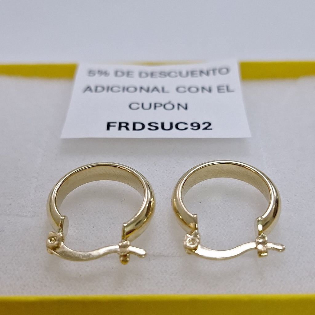 ARETES ARRACADA LISA 14K 1.7 GR (NUEVO)