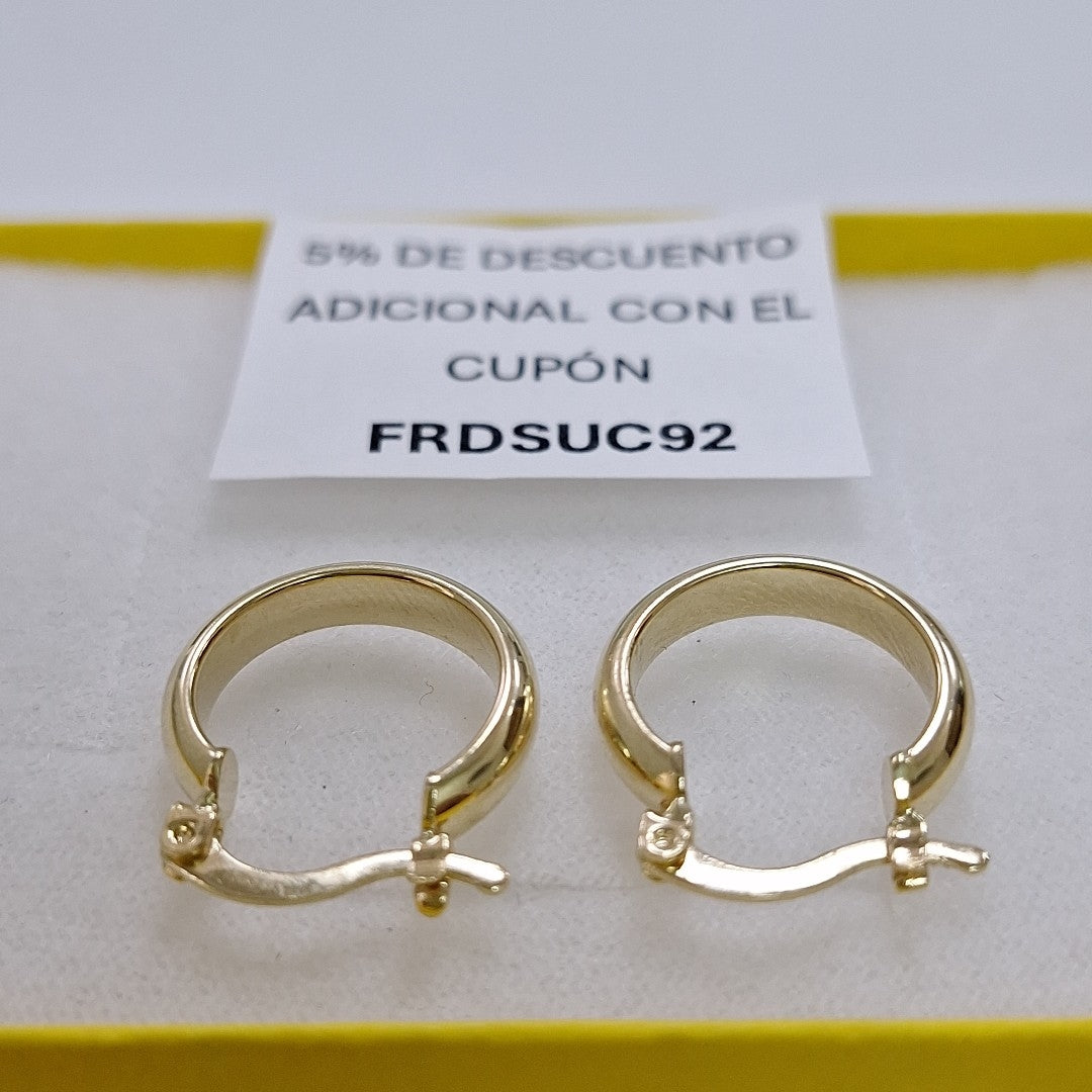 ARETES ARRACADA LISA 14K 1.7 GR (NUEVO)