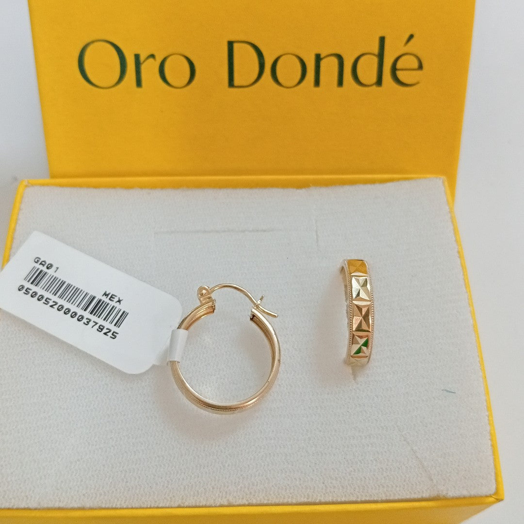 ARETES ARRACADAS LABRADAS 10K 2.1 GR (NUEVO)