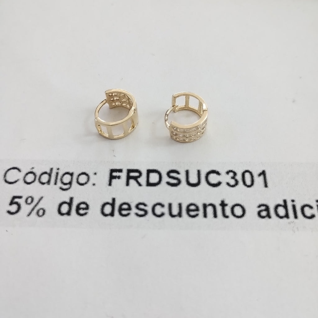ARETES HUGGIES C CIRCONIA 14K 2.2 GR (NUEVO)