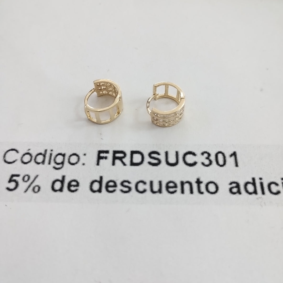 ARETES HUGGIES C CIRCONIA 14K 2.2 GR (NUEVO)