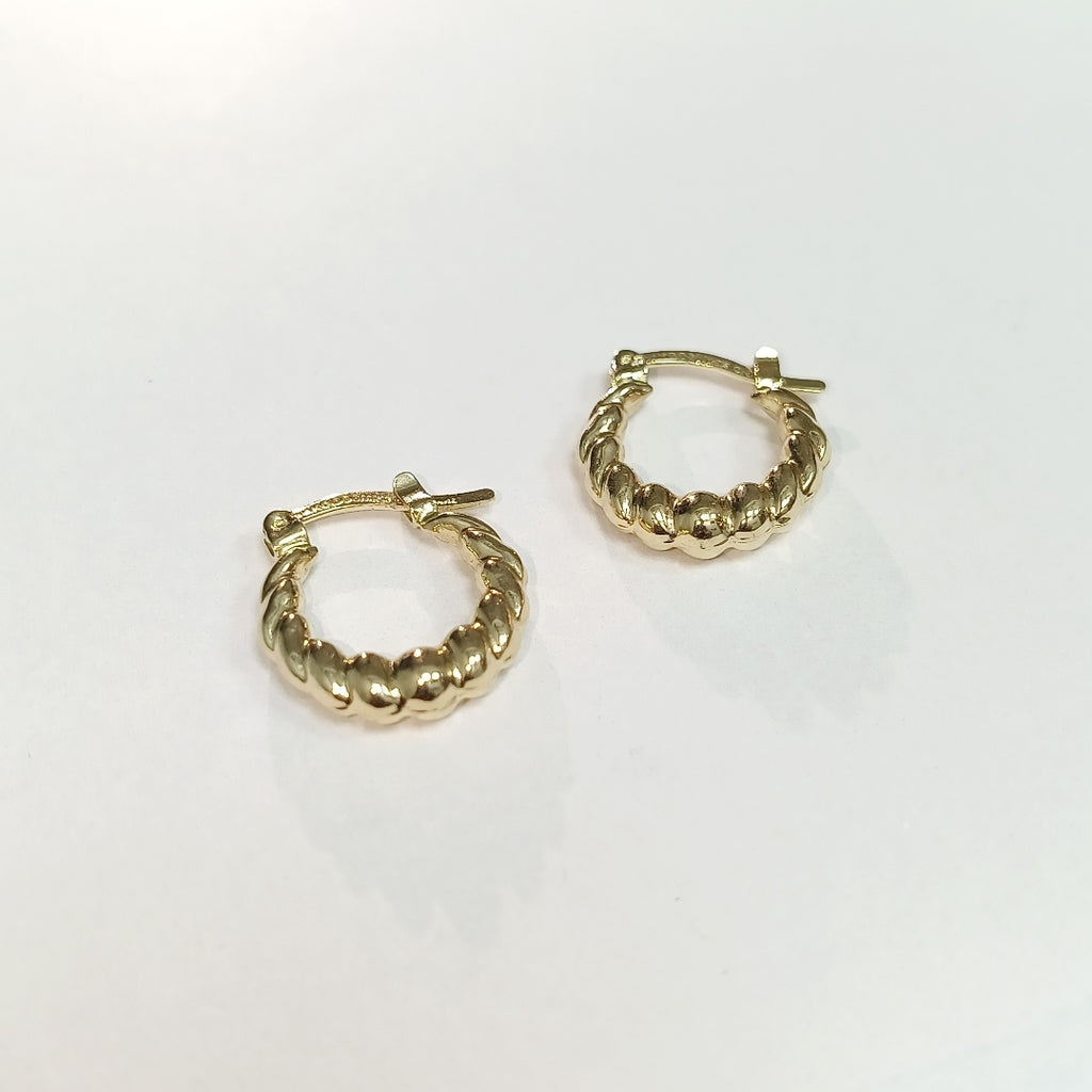 ARETES ARRACADAS TZL HUECAS 14K 1.5 GR (NUEVO)