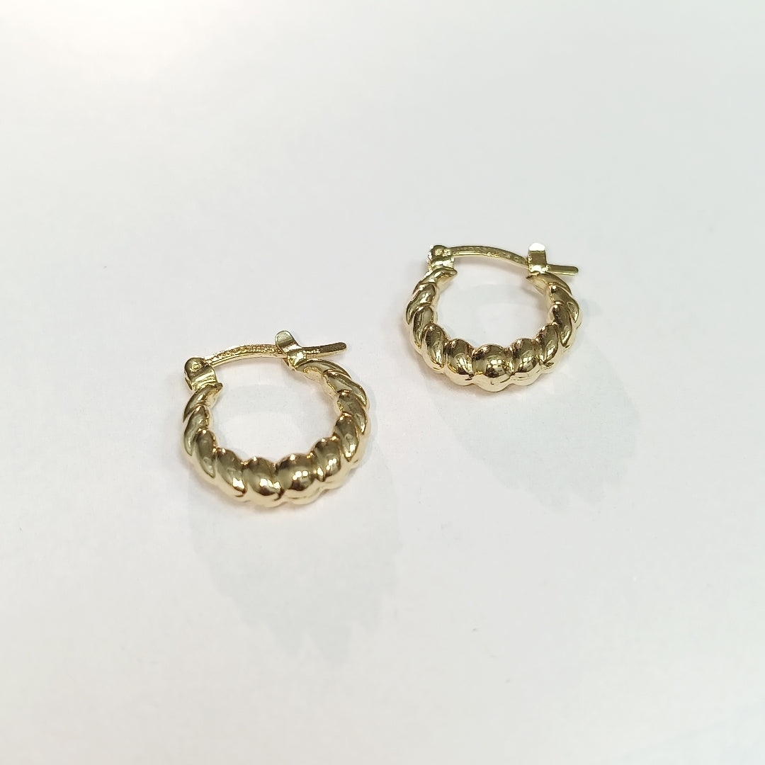 ARETES ARRACADAS TZL HUECAS 14K 1.5 GR (NUEVO)