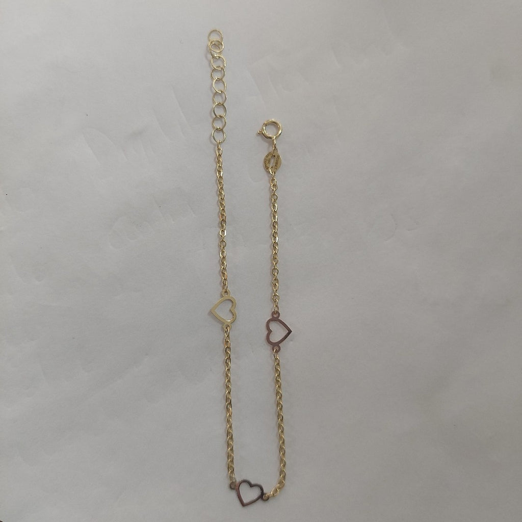 PULSERA ESPECIAL CON CORAZONES 10K 18 CM 1.2 GR (NUEVO)