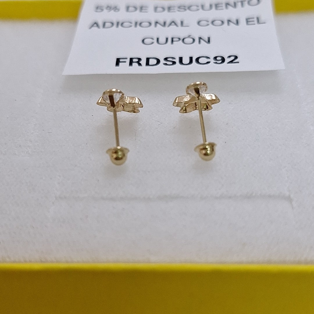 BROQUELES BROQUEL FIG ESTRELLA C CIRCONIA 14K 0.2603 GR (NUEVO)