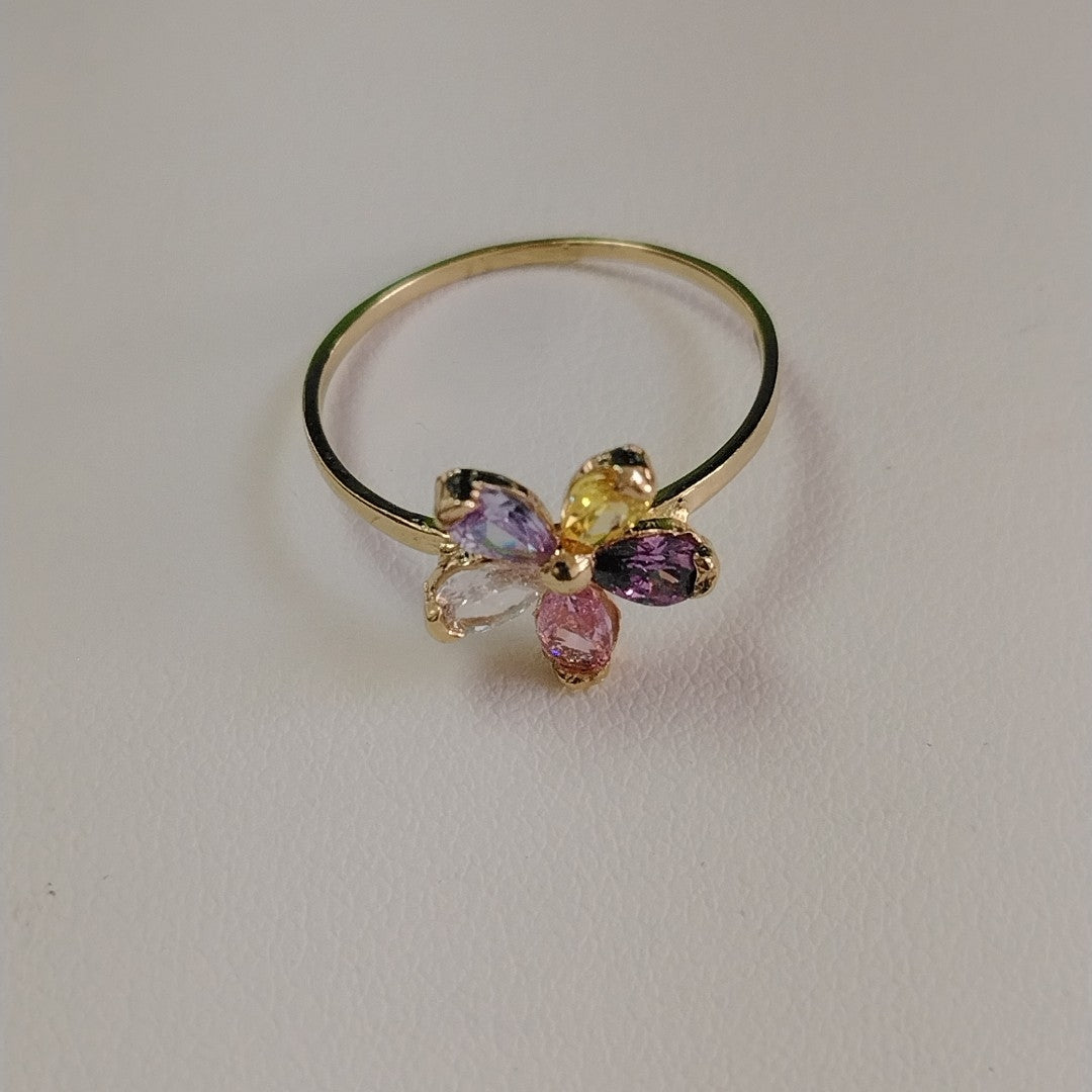 ANILLOS CON PDRAS DE COLOR 14K TALLA 8.5 1.5 GR (NUEVO)