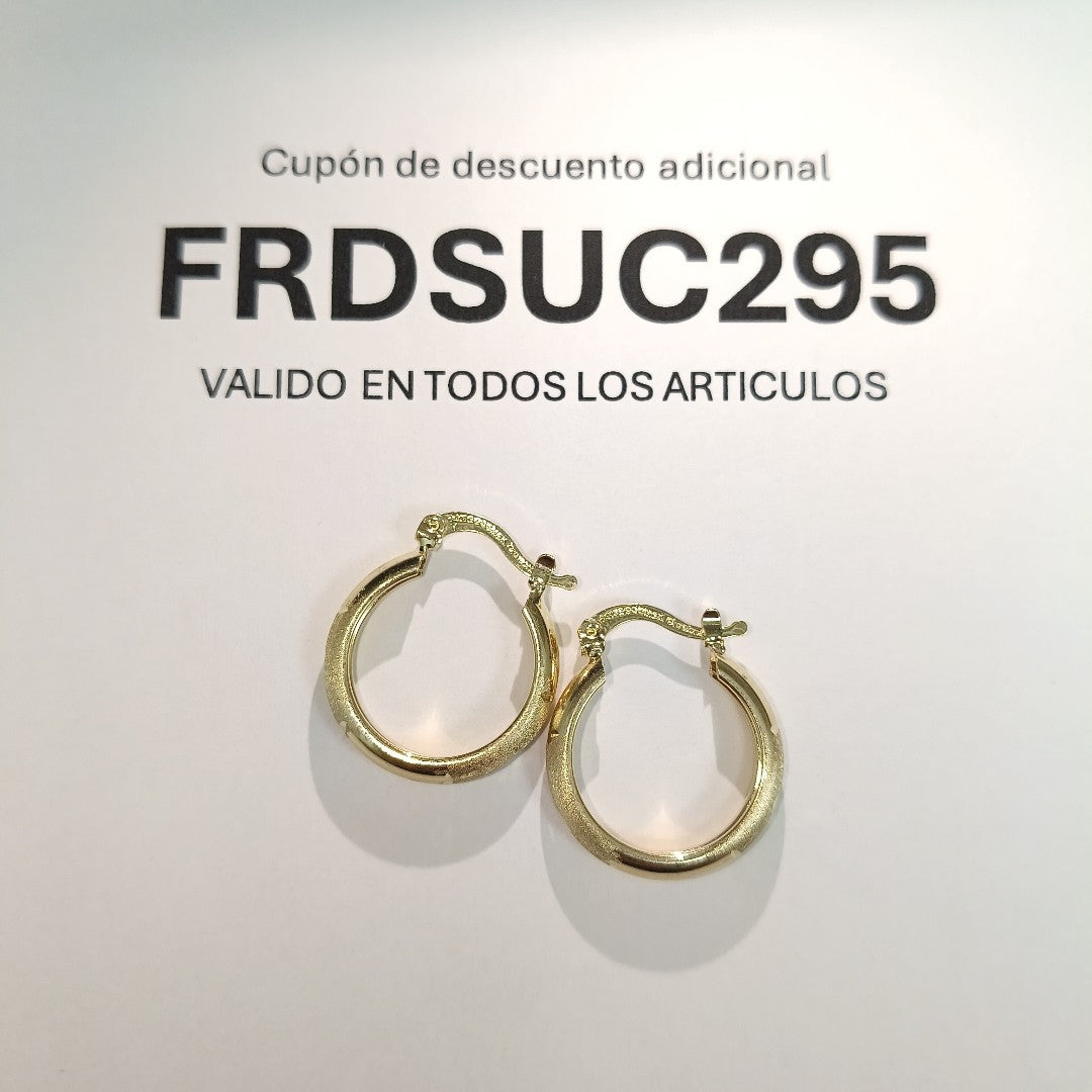ARETES TEJIDO ARRACADA SATINADA 14K 2.5 GR (NUEVO)