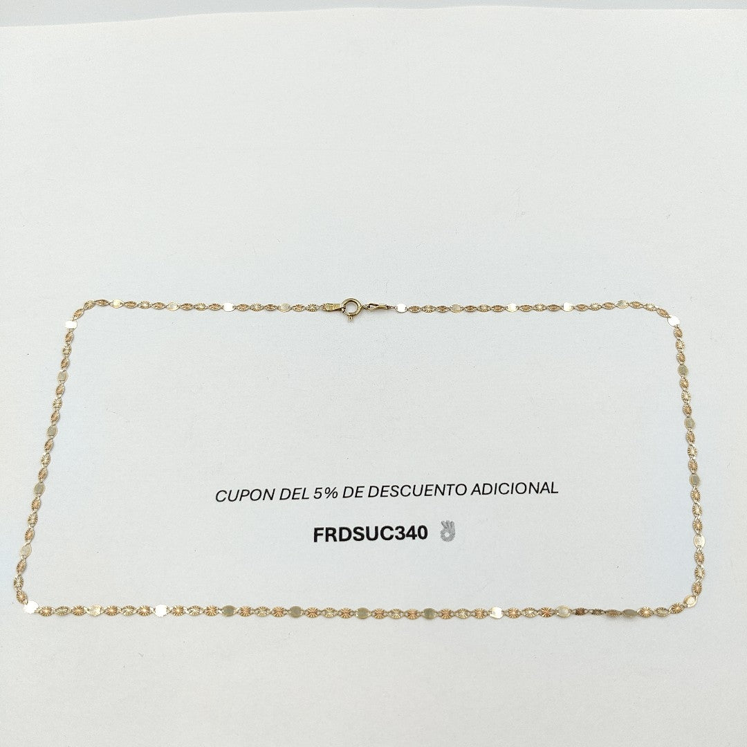 CADENA ORO,ORO COMBINADO 10 K 1,10 GRMS (SEMINUEVO)
