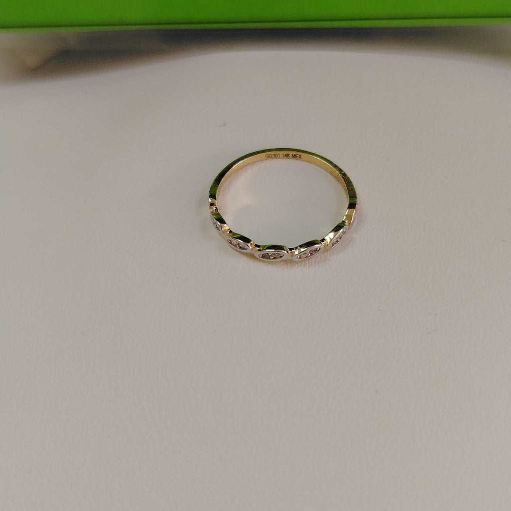 ANILLO ANILLITO FIG C CIRCONIAS 14K 6.5 TALLA 1.1 GR (NUEVO)