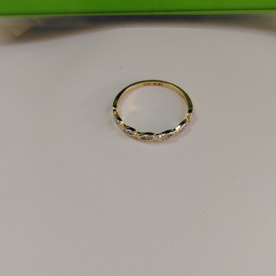 ANILLO ANILLITO FIG C CIRCONIAS 14K 6.5 TALLA 1.1 GR (NUEVO)