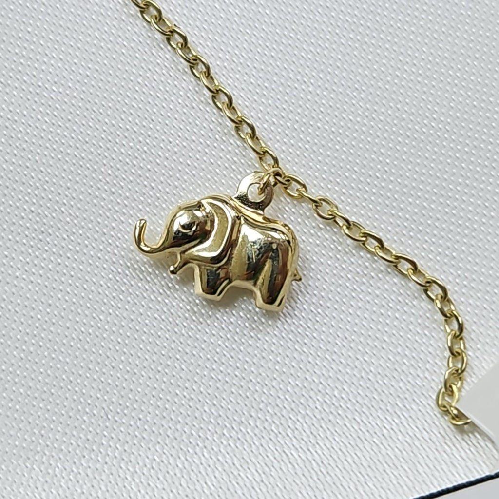 PULSERA ESPECIAL CON DIJES ELEFANTES 10K 18 CM 2.2 GR (NUEVO)