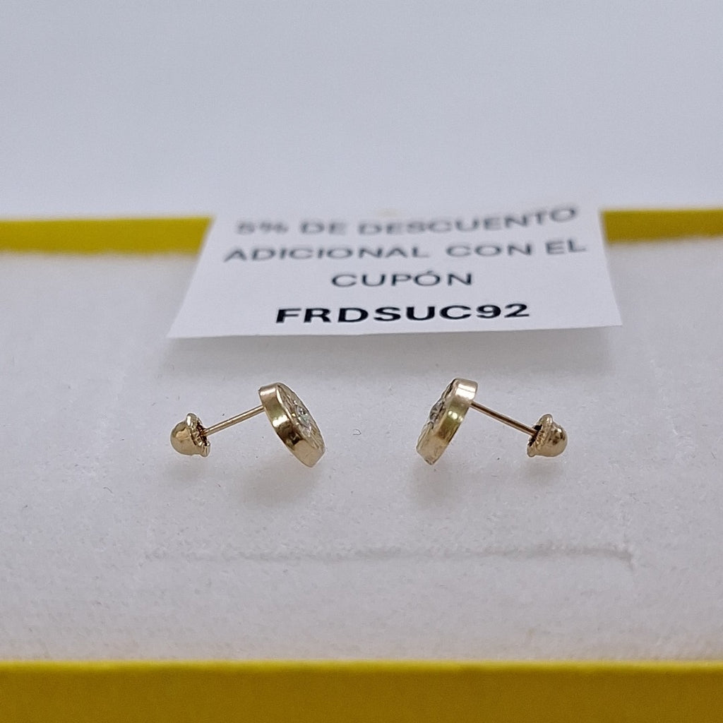 BROQUELES BROQUEL FIG BOTON C CIRCONIA 14K 0.2916 GR (NUEVO)