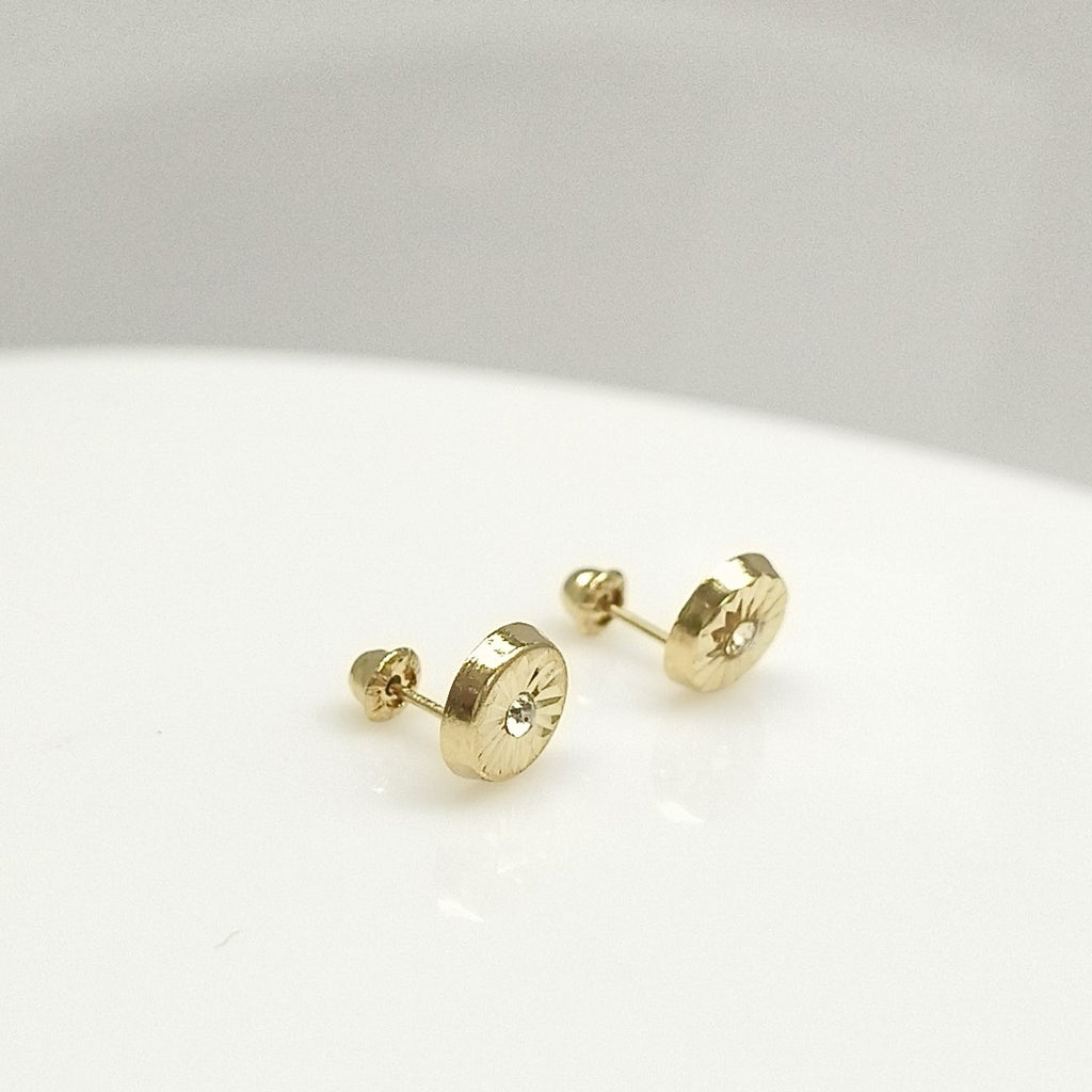 BROQUELES BROQUEL FIG BOTON C CIRCONIA 14K 0.2916 GR (NUEVO)