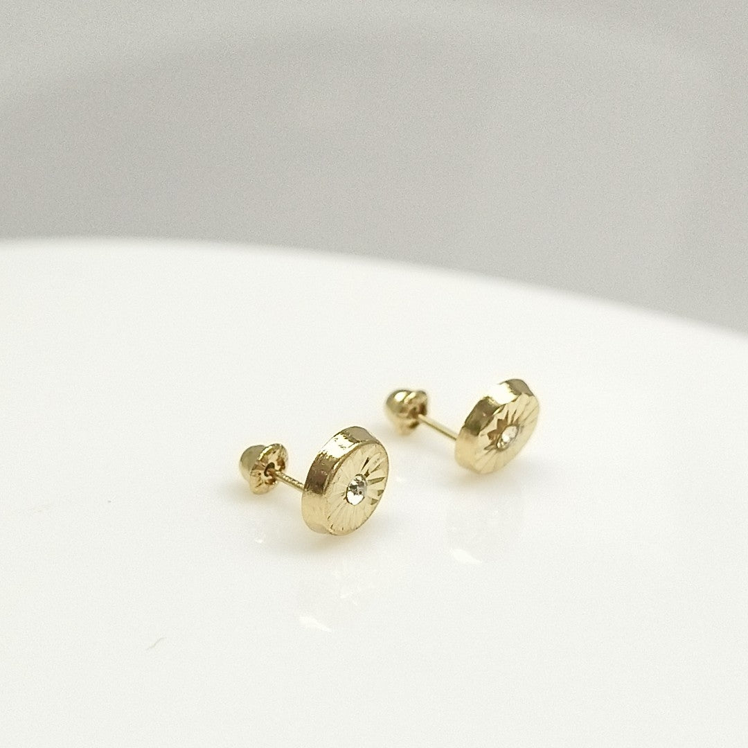 BROQUELES BROQUEL FIG BOTON C CIRCONIA 14K 0.2916 GR (NUEVO)