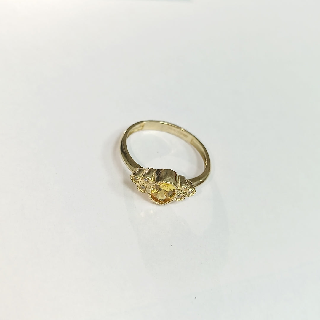 ANILLOS CIRCONIAS Y PIEDRA DE COLOR 14K TALLA 8 2 GR (NUEVO)