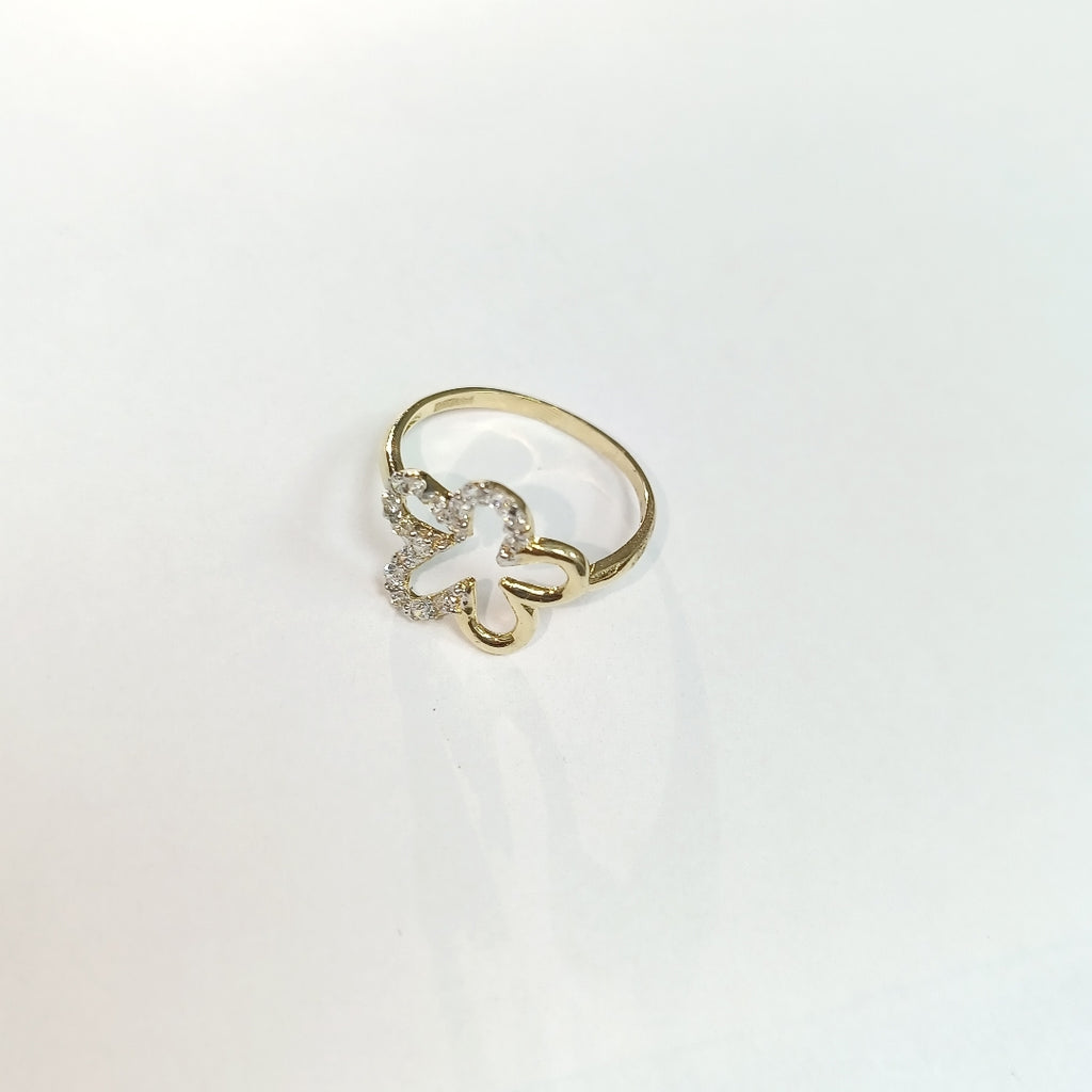 ANILLOS FIG FLOR C CIRCONIAS 14K TALLA 8 1.6 GR (NUEVO)