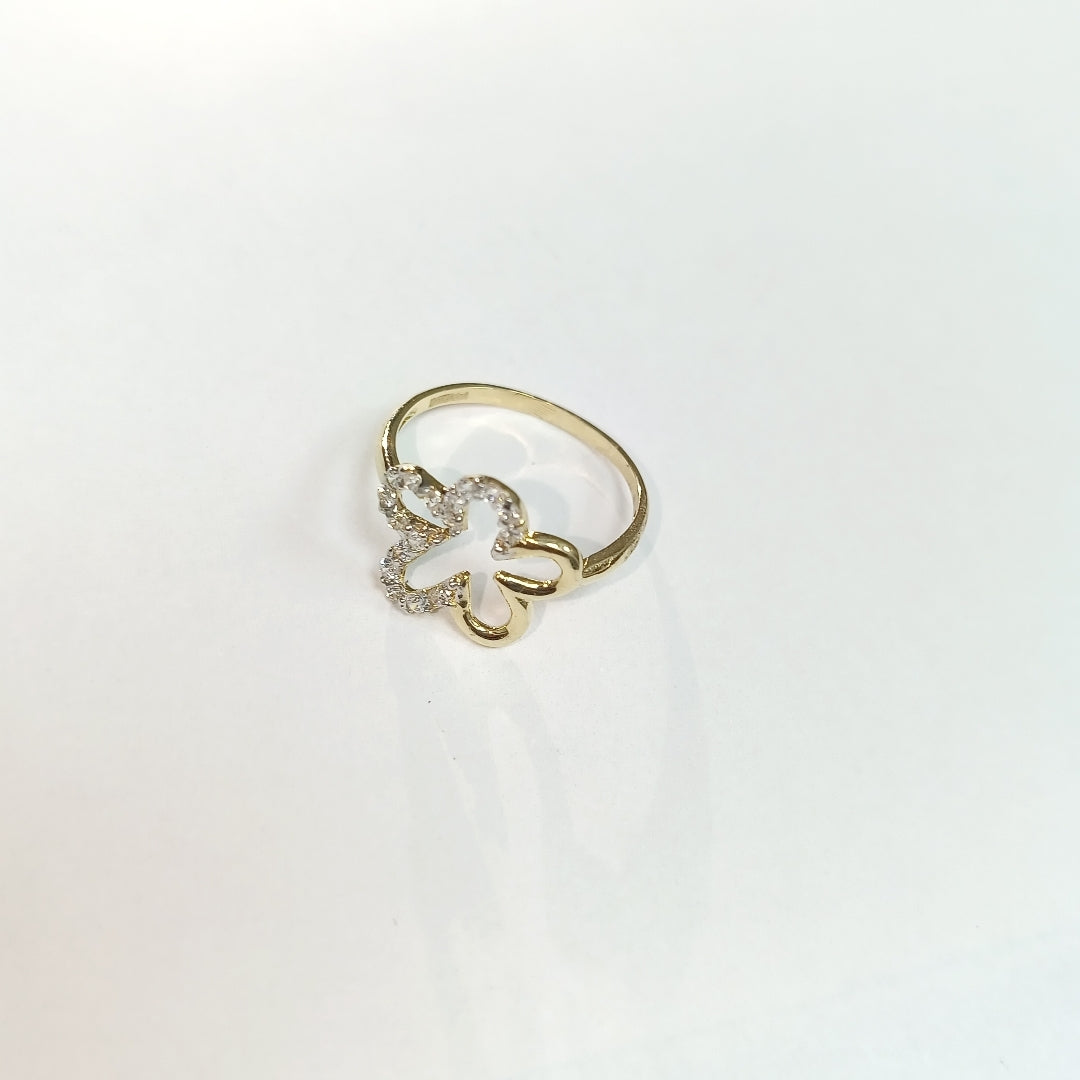 ANILLOS FIG FLOR C CIRCONIAS 14K TALLA 8 1.6 GR (NUEVO)