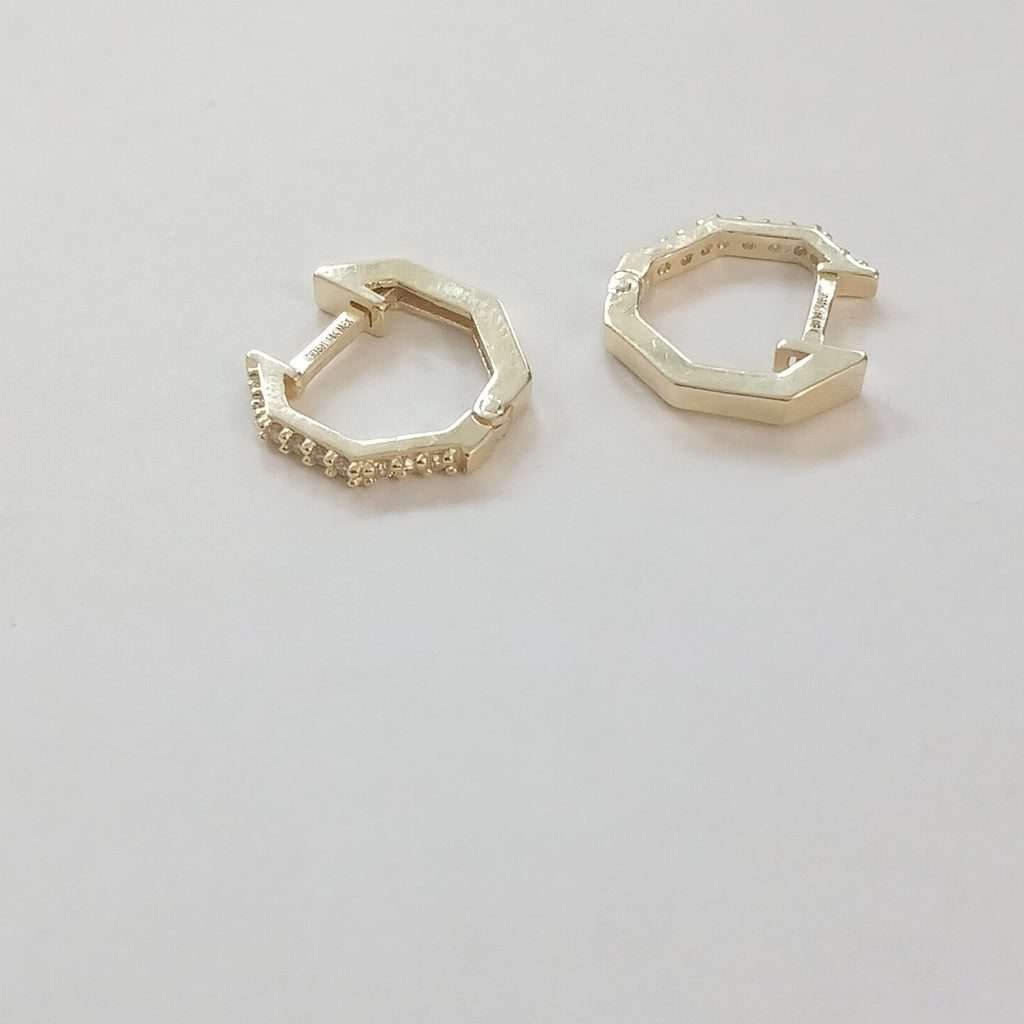 ARETES HUGGIES C CIRCONIAS 14K 1.7 GR (NUEVO)