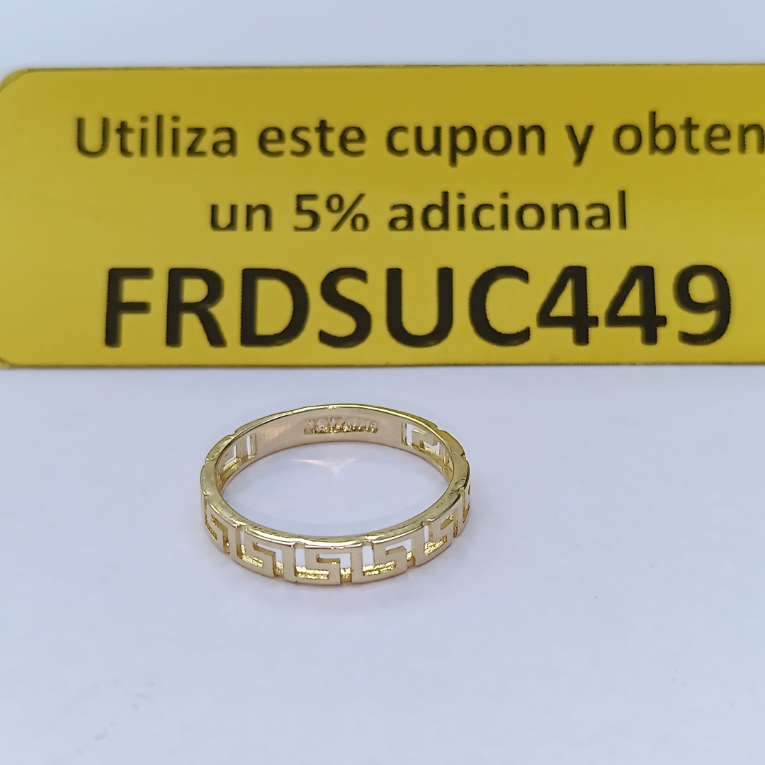 ANILLO ARGOLLA C GRECAS 14K 7 TALLA 1.5 GR (NUEVO)