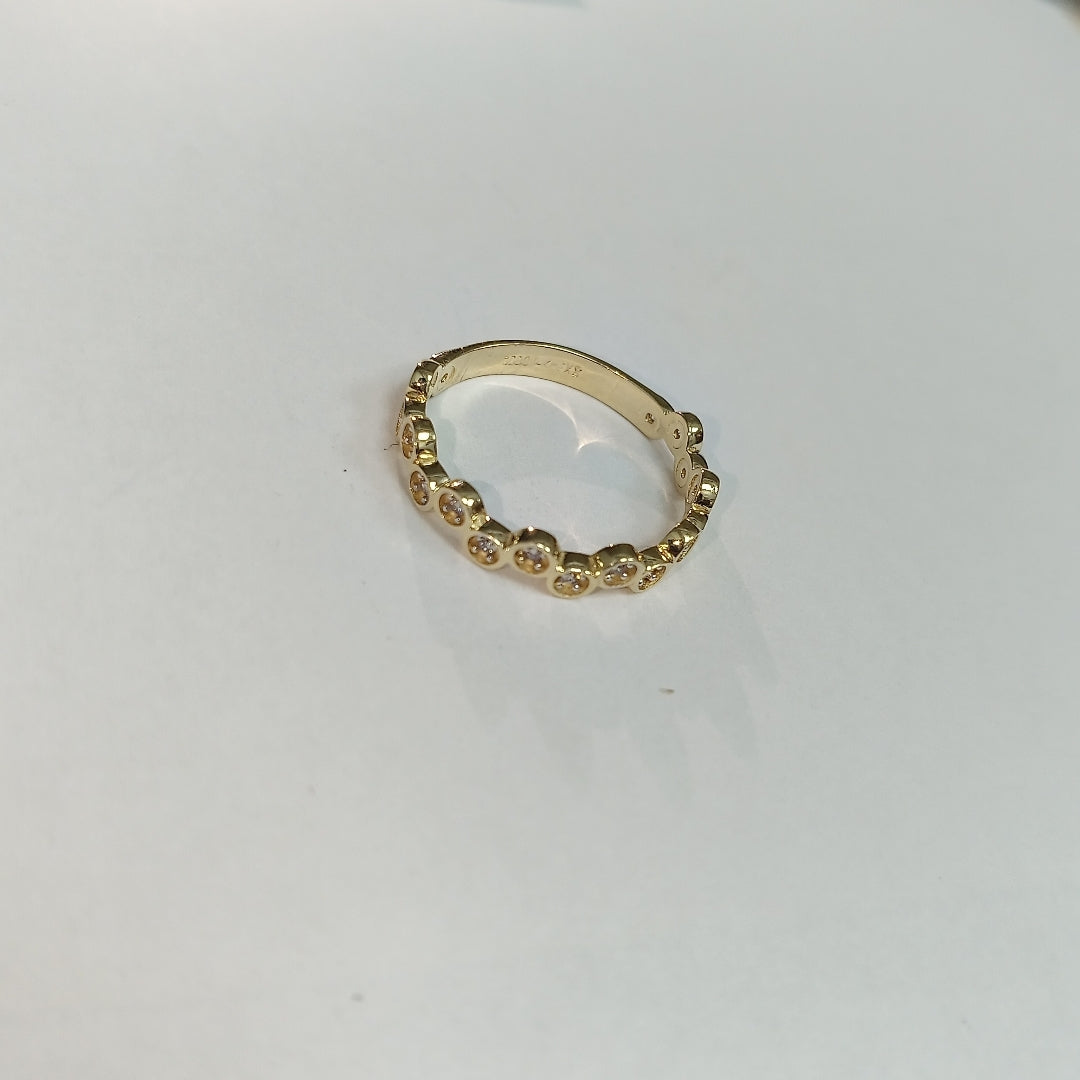 ANILLO ANILLITO C CIRCONIAS 14K 9 TALLA 2.1 GR (NUEVO)