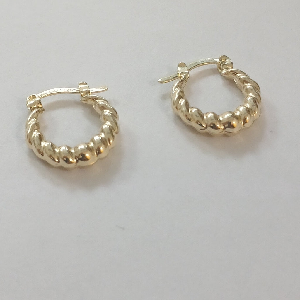 ARETES ARRACADAS TZL HUECAS 14K 1.5 GR (NUEVO)