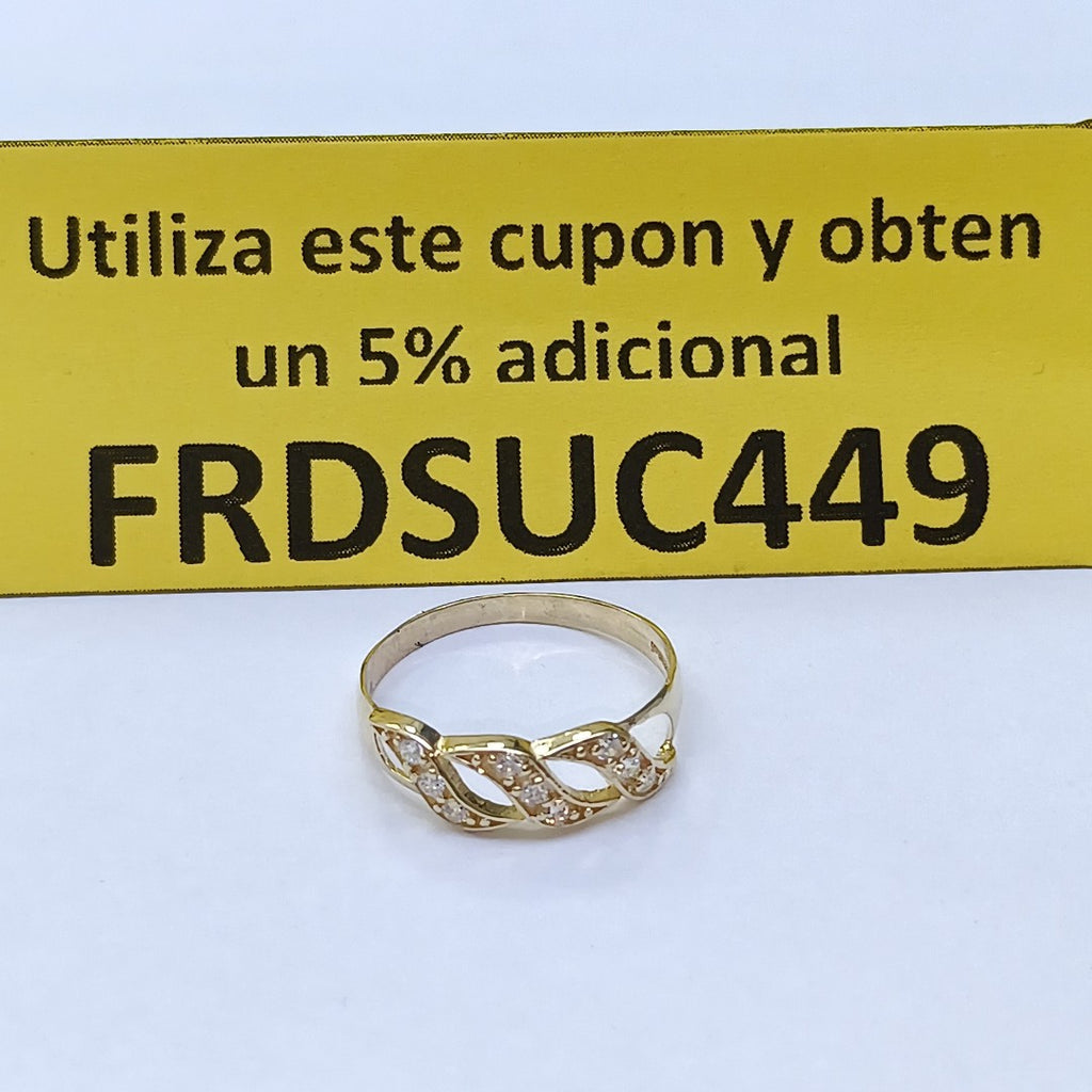 ANILLOS C CIRCONIAS 14K TALLA 7 1.4 GR (NUEVO)