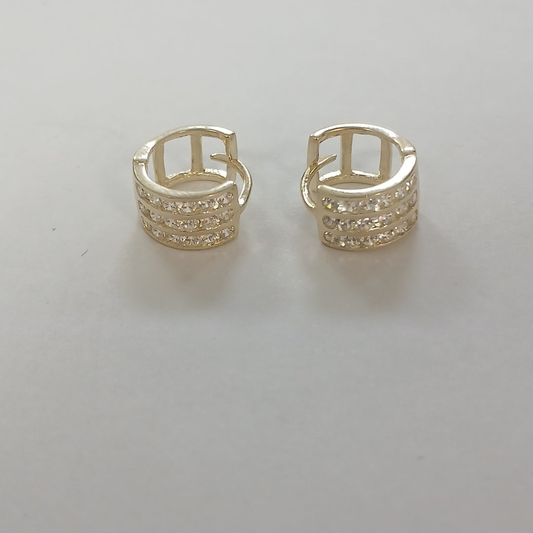 ARETES HUGGIES C CIRCONIA 14K 2.2 GR (NUEVO)