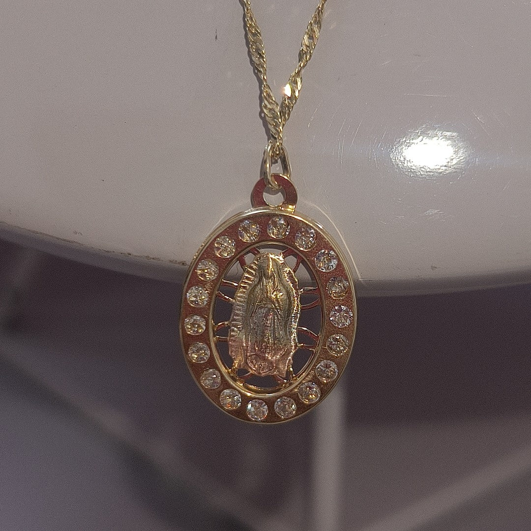 CADENA, MEDALLA RELIGIOSA ORO 10 K 2.1 GRMS (SEMINUEVO)