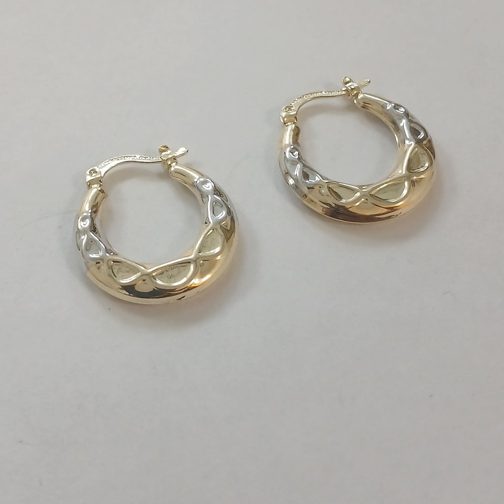 ARETES ARRACADAS COMBINADAS CON INFINITO 14K 2.3 GR (NUEVO)