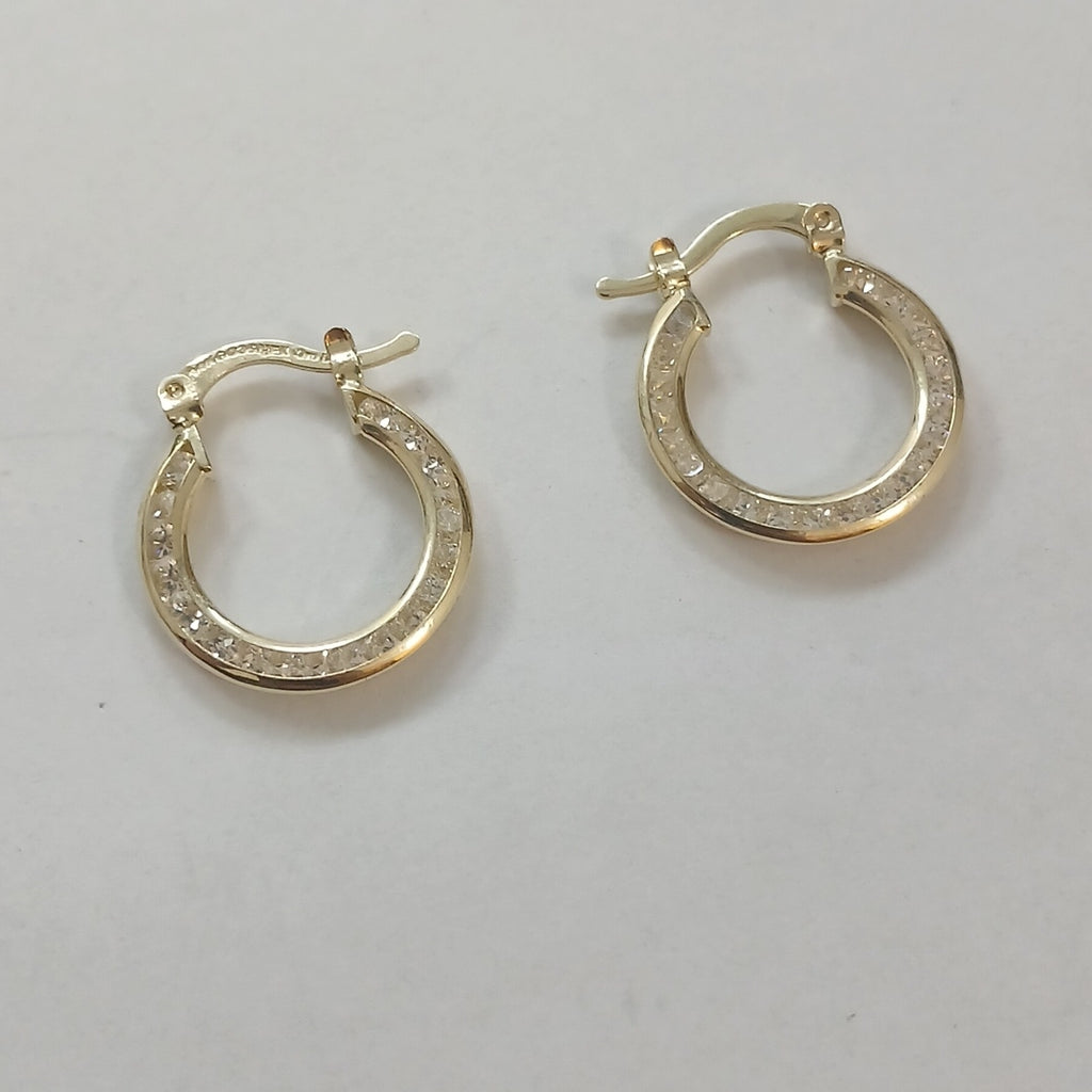 ARETES ARRACADAS CON CIRCONIAS 14K 2.3 GR (NUEVO)
