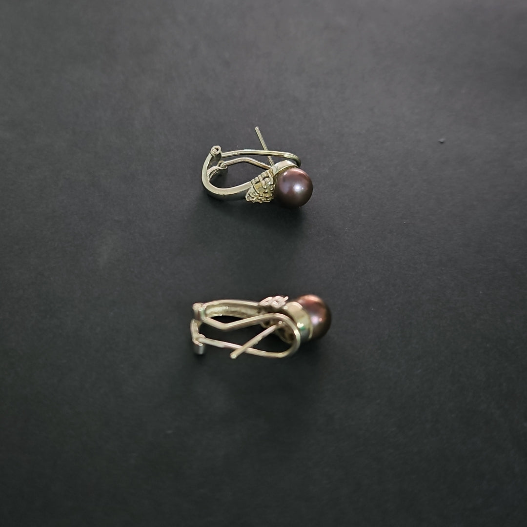 ARETES PAR ORO BLANCO 14 K 5,10 GRMS (SEMINUEVO)