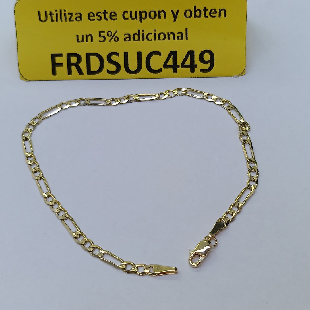 PULSERA TEJIDO 3X1 14K 21 CM 3 GR (NUEVO)