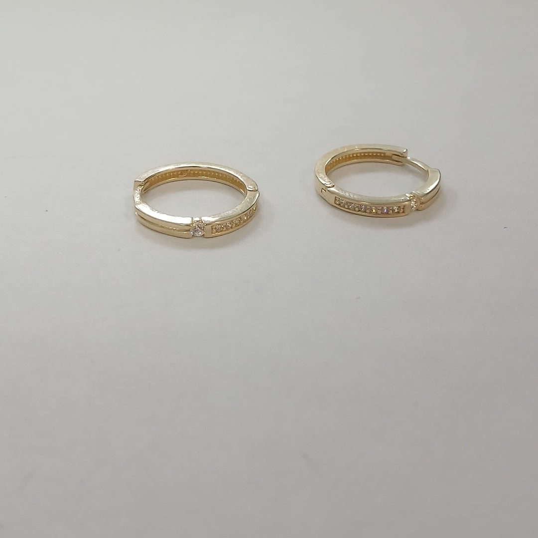 ARETES ARRACADAS C CIRCONIAS 14K 2.3 GR (NUEVO)