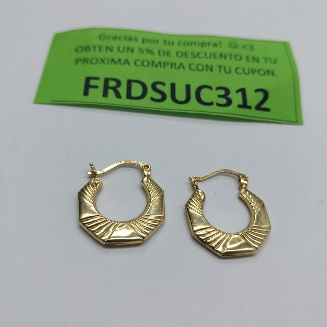 ARRACADAS PAR ORO 14 K 1.5 GRMS (SEMINUEVO)