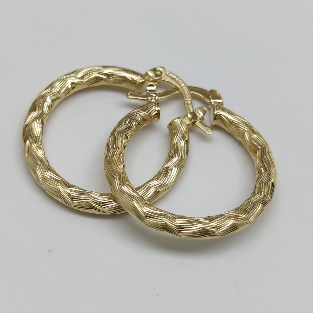 ARETES TEJIDO ARRACADA LABRADA 14K 2.6 GR (NUEVO)