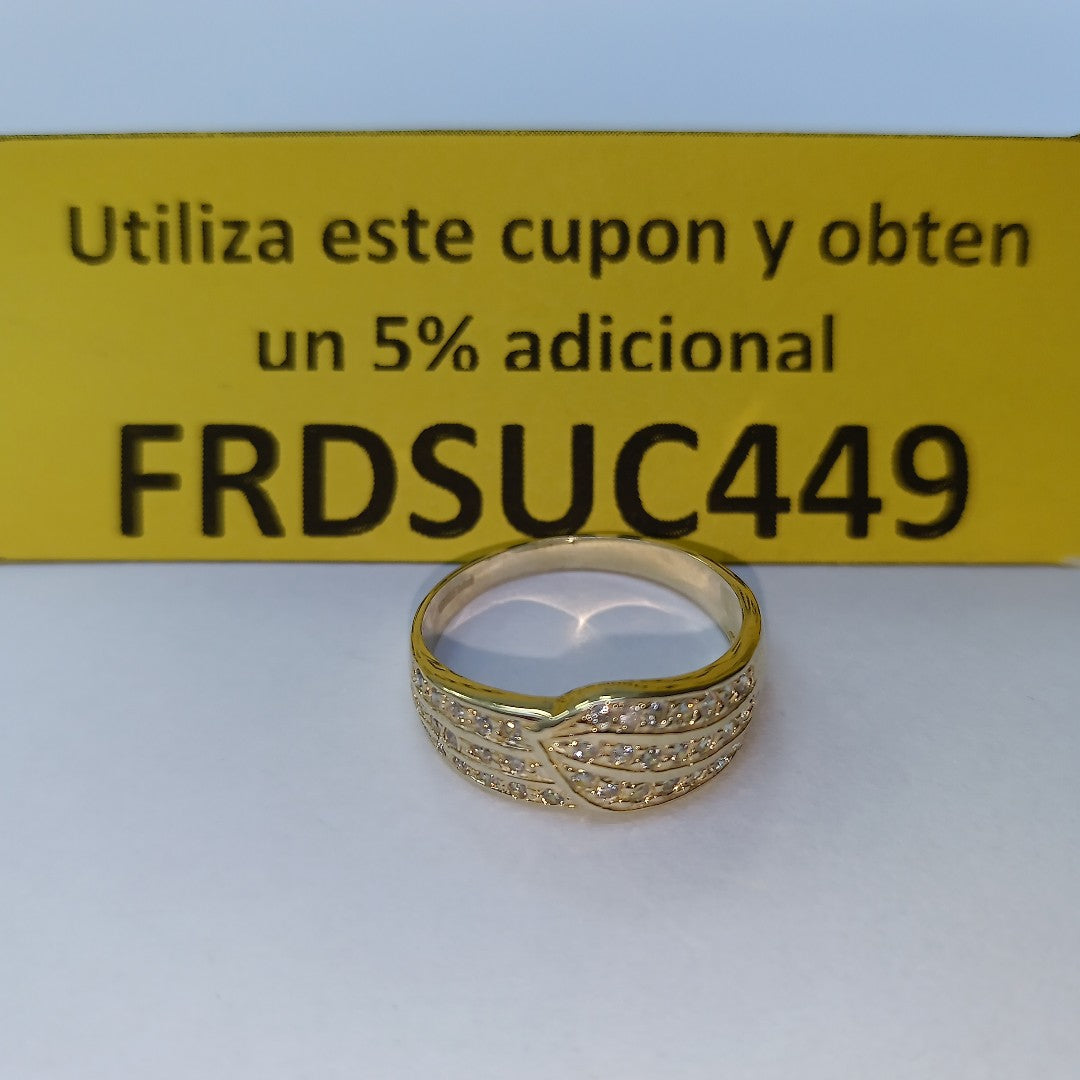 ANILLOS C CIRCONIAS 14K TALLA 8 3.1 GR (NUEVO)