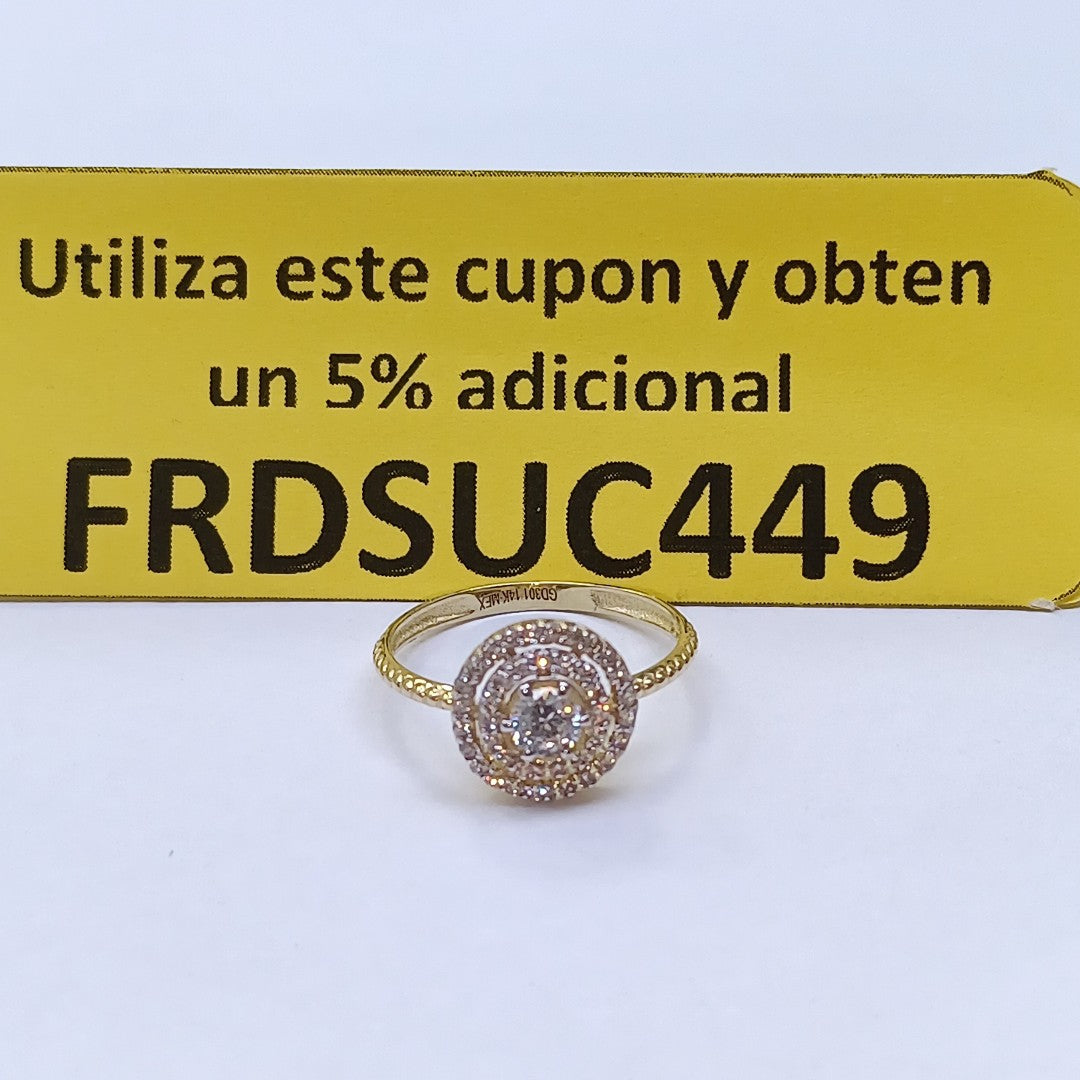ANILLO ANILLITO C CIRCONIAS 14K 7 TALLA 1.9 GR (NUEVO)