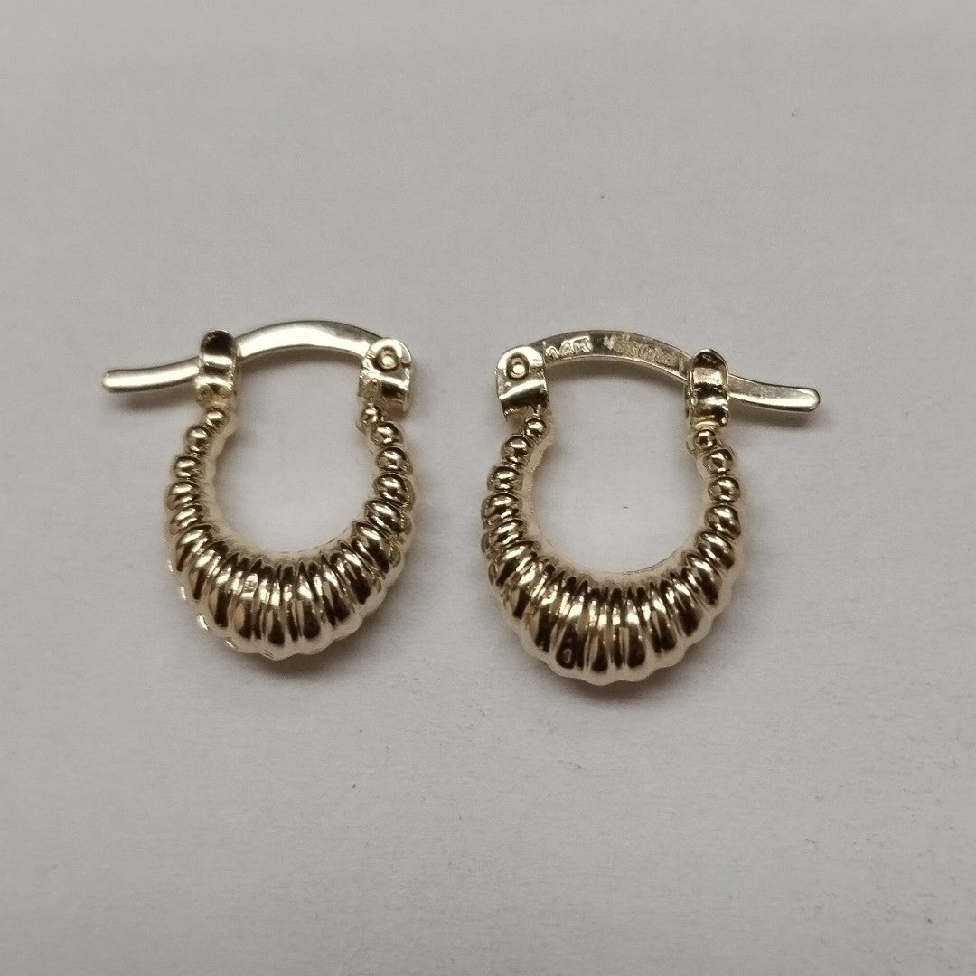 ARETES ARRACADA ESTRIADAS 14K 1.1 GR (NUEVO)