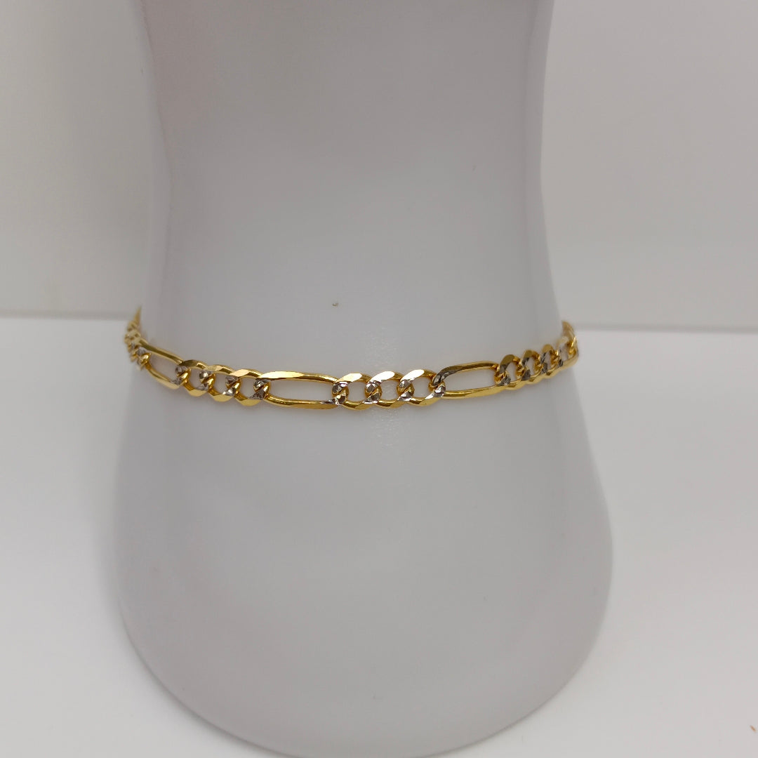 PULSERA 3X1 DIAMANTADA 14K 18 CM 4.5 GR (NUEVO)