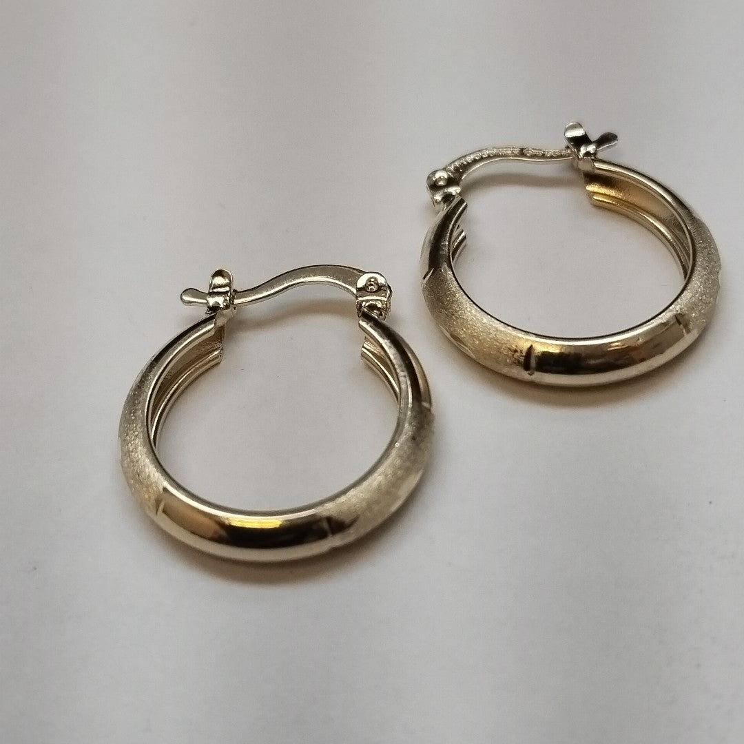 ARETES TEJIDO ARRACADA SATINADA 14K 2.6 GR (NUEVO)